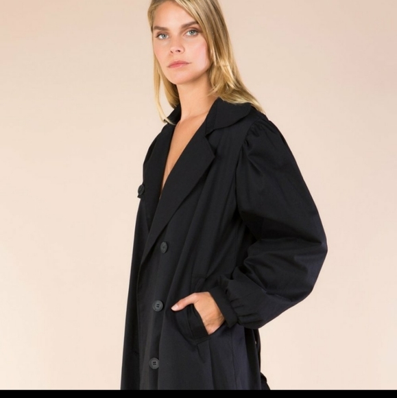 POL Gorgeous Black Long Trenchcoat - Picture 4 of 16